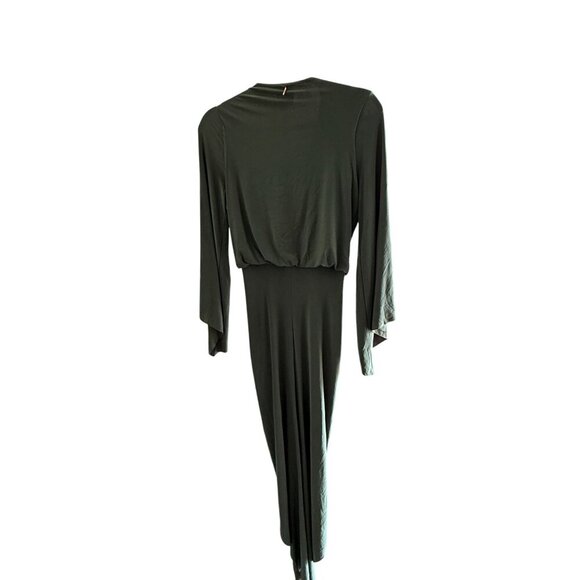 NWT Misa Los Angeles Teget V-Neck Drape Long Sleeve High-Low Midi Dress XS/S - Picture 4 of 14